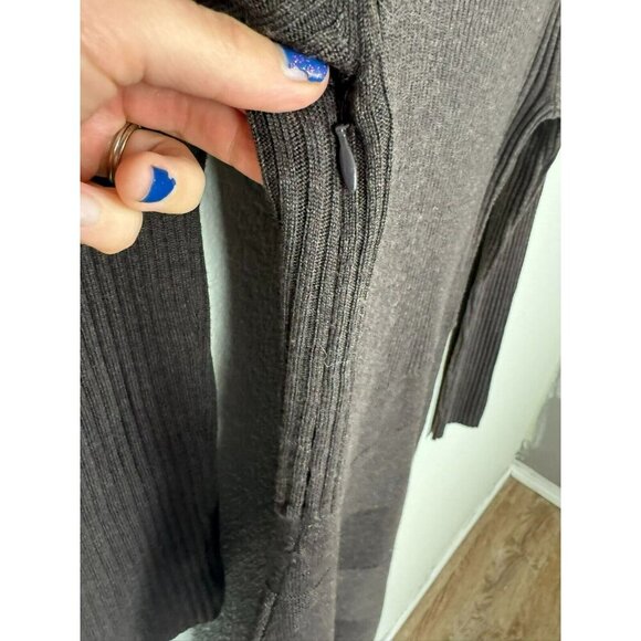 Tory Burch Women's Turtleneck Long Sleeve Rib A Line Sweater Dress Brown Wool - Picture 10 of 10